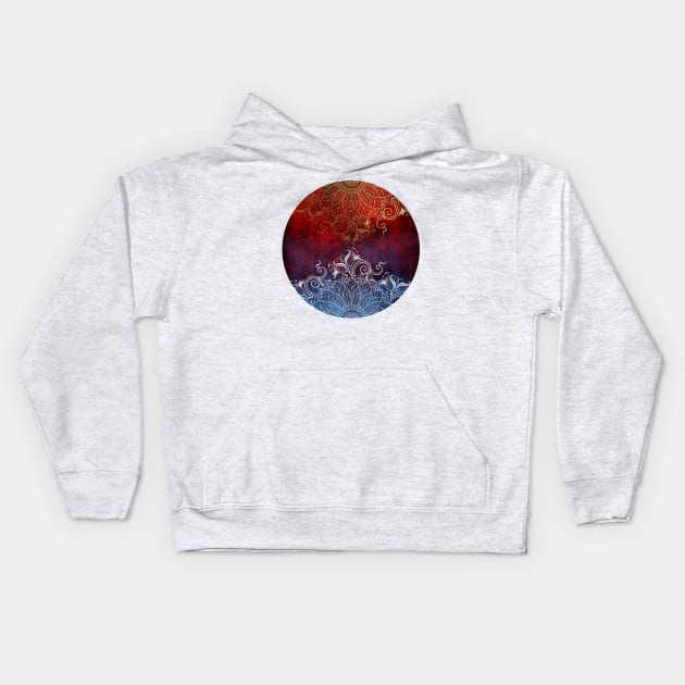 Mandala Fire & Ice Kids Hoodie by aleibanez